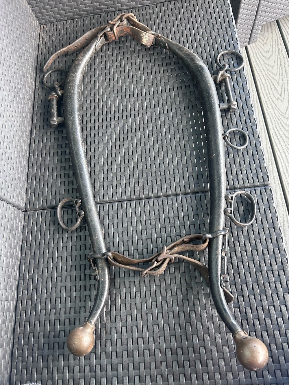 Vintage USHCO Steel & Brass Horse Hames – Antique Farmhouse Decor